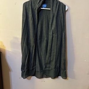 Simply Vera Wang, medium cardigan with chiffon fabric accent on bottom